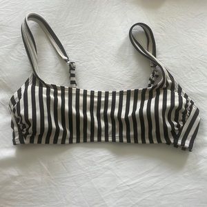 black and white striped bikini top size small